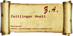 Zeitlinger Anett névjegykártya