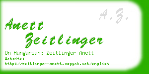 anett zeitlinger business card